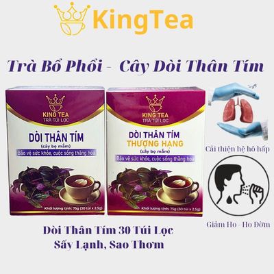 Trà Dòi Thân Tím Kingtea (15 ngày uống) 30 túi lọc - Dòi Thân Tím Sấy Lạnh , Sao Thơm - Dòi Thân Tím Bổ Phổi , Giảm Ho