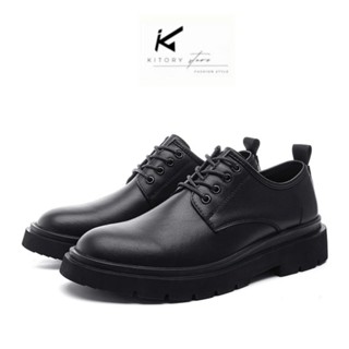 Giày Chunky Derby Nam Phong Cách Hiện Đại,Giày Da Công Sở Dây Buộc Mũi Tròn Trẻ Trung Năng Động Dễ Phối Đồ