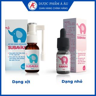 Xịt, nhỏ mũi họng lợi khuẩn Subavax - Dược phẩm Á Âu - hộp 10ml, 15ml, 20ml