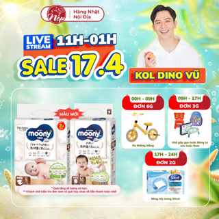 Bỉm/tã dán/quần Moony Natural siêu cao cấp NB62/S58/M46/L36/Xl32 - nepshop1