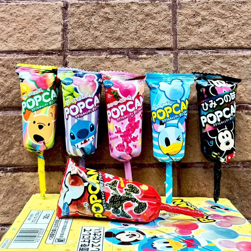 Combo 10 Que Kẹo Mút Popcan Disney Vị Ngẫu Nhiên Nhật Bản