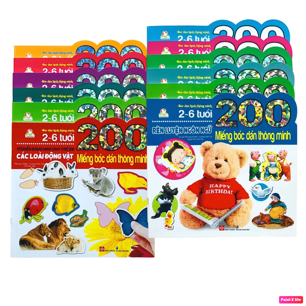 Sách hình dán - 200 miếng hình bóc dán thông minh - Cho trẻ từ 2 - 6 tuổi