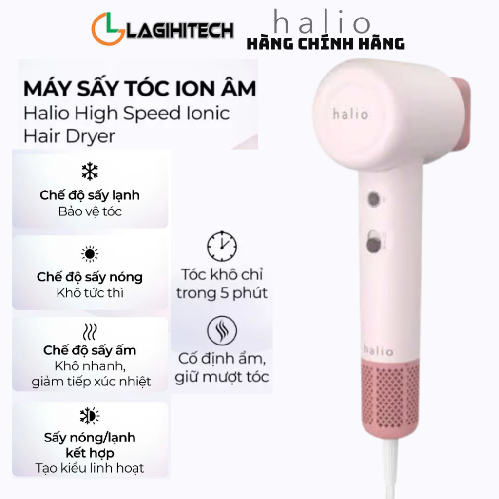 [LIVE] Máy Sấy Tóc Halio High Speed Ionic Hair Dryer - Hàng Chính Hãng