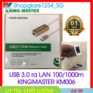 Cáp usb 3.0 ra lan kingmaster km006 -cổng chuyển usb 3.0 sang lan rj45 100/1000 - bảo hành 12 tháng