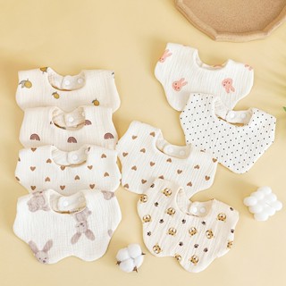 (Combo 5) Yếm Xoay Vải Xô Muslin Hình Bông Hoa Cao Cấp Cho Bé