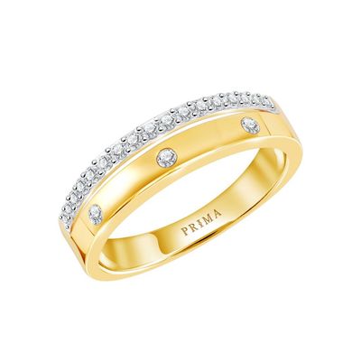 PRIMA Nhẫn Vàng 9K kết hợp Kim Cương - Dline Collection - 991R5378