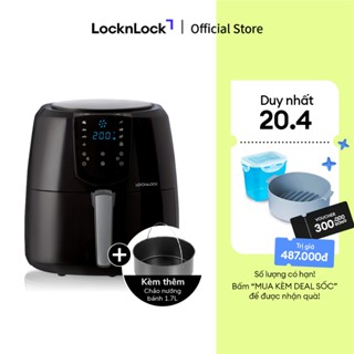 Nồi Chiên Không Dầu Lock&Lock Jumbo Plus Air Fryer 5.2L Màu-đen EJF357BLK 8 menu sẵn, giảm chất béo, giữ ấm