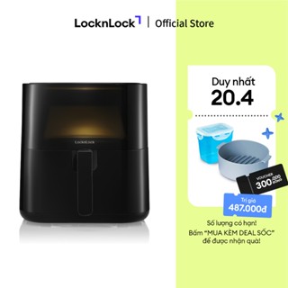 Nồi chiên không dầu Lock&Lock Visible air fryer CUBE 5.5L cửa sổ trong suốt-EJF996BLK