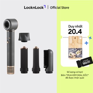 Máy sấy tóc tạo kiểu LocknLock Multi Hair Dryer công nghệ ION âm 5 loại đầu sấy màu xám ENA426GRY