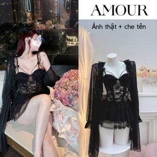 AMOUR _ SP108 váy ngủ dáng Ngắn sexy chất ren hàng Quảng Châu cao cấp ( không kèm chip)