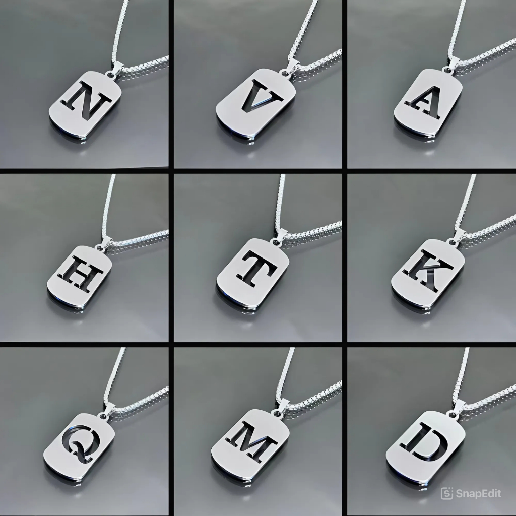 Dây Chuyền Titan Vòng Cổ Mặt Dây Chuyền Hình Chữ Cái Từ A-Z Bằng Thép Không Gỉ Phong Cách Hiphop Phụ Kiện Cho Nam Và Nữ
