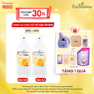 Combo tiết kiệm Dầu gội 600g và Dầu xả 550g Enchanteur Charming thơm mượt phục hồi - Live