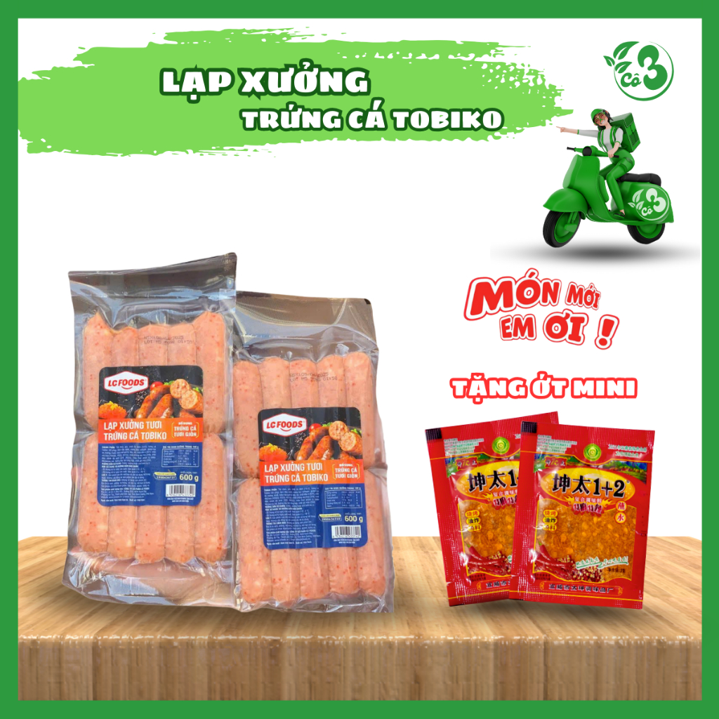 Lạp Xưởng Nướng Đá-  Lạp Xưởng Trứng Cá- Lạp Xưởng Vị Cay LCFoods 10 Cây