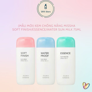 Kem chống nắng Missha Hồng Soft Finish/Essence/Waterproof Sun Milk 70ml