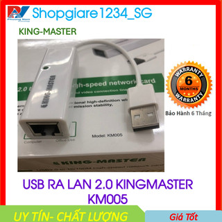 Cáp usb ra lan kingmaster km005- full box - hàng chính hãng- bảo hành 6 tháng- kết nối ổn định