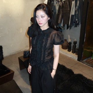 MOODSWINGS - Áo voan tay phồng HUSH SHEER PUFFY TOP