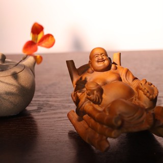Tượng Phật Di Lặc Bập Bênh Vạn Phúc Làm Từ Gỗ Bách Xanh Decor Phòng Khách,Nơi Làm Việc, Trang Trí Nhà Cửa