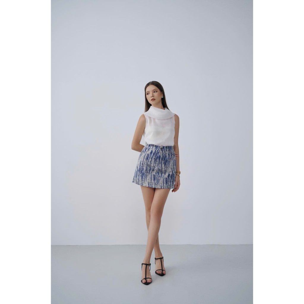 [HA.YN] Chân váy Cara CV01.02.TX - CV chữ A xanh trắng