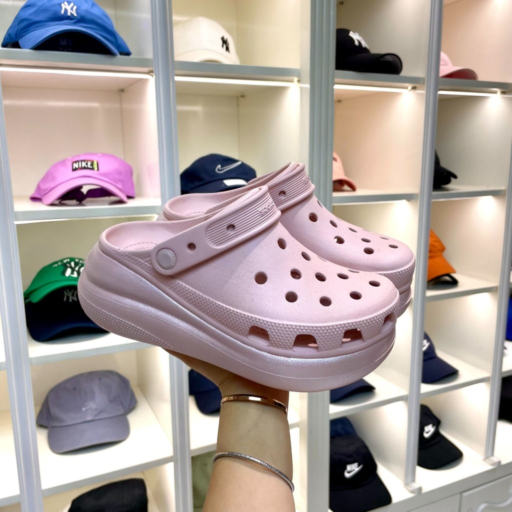 [CHÍNH HÃNG] Giày CLOG CROCS CRUSH - QUARTZ *ĐẾ CAO* - HỒNG - CODE : 207521-6UR