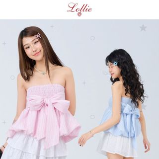  LOLLIE STUDIO - Áo cúp ngực dáng bí bo chun buộc nơ Grace Top TKA431 