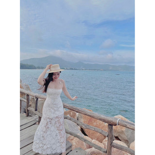 đầm maxi cúp ngực xếp li xoè
