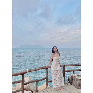 đầm maxi cúp ngực xếp li xoè