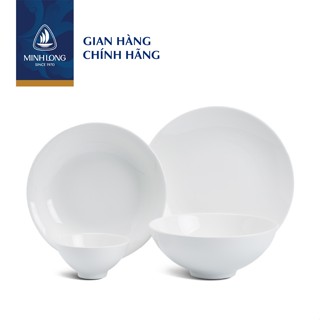 Bộ Chén Dĩa Sứ Cao Cấp Minh Long  - Daisy - Trắng