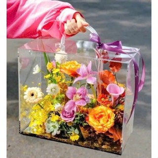 Hộp Mica trong suốt, Giỏ Cắm Hoa Mica, Hộp quà tặng Mica, Vali Mica (lắp ghép)