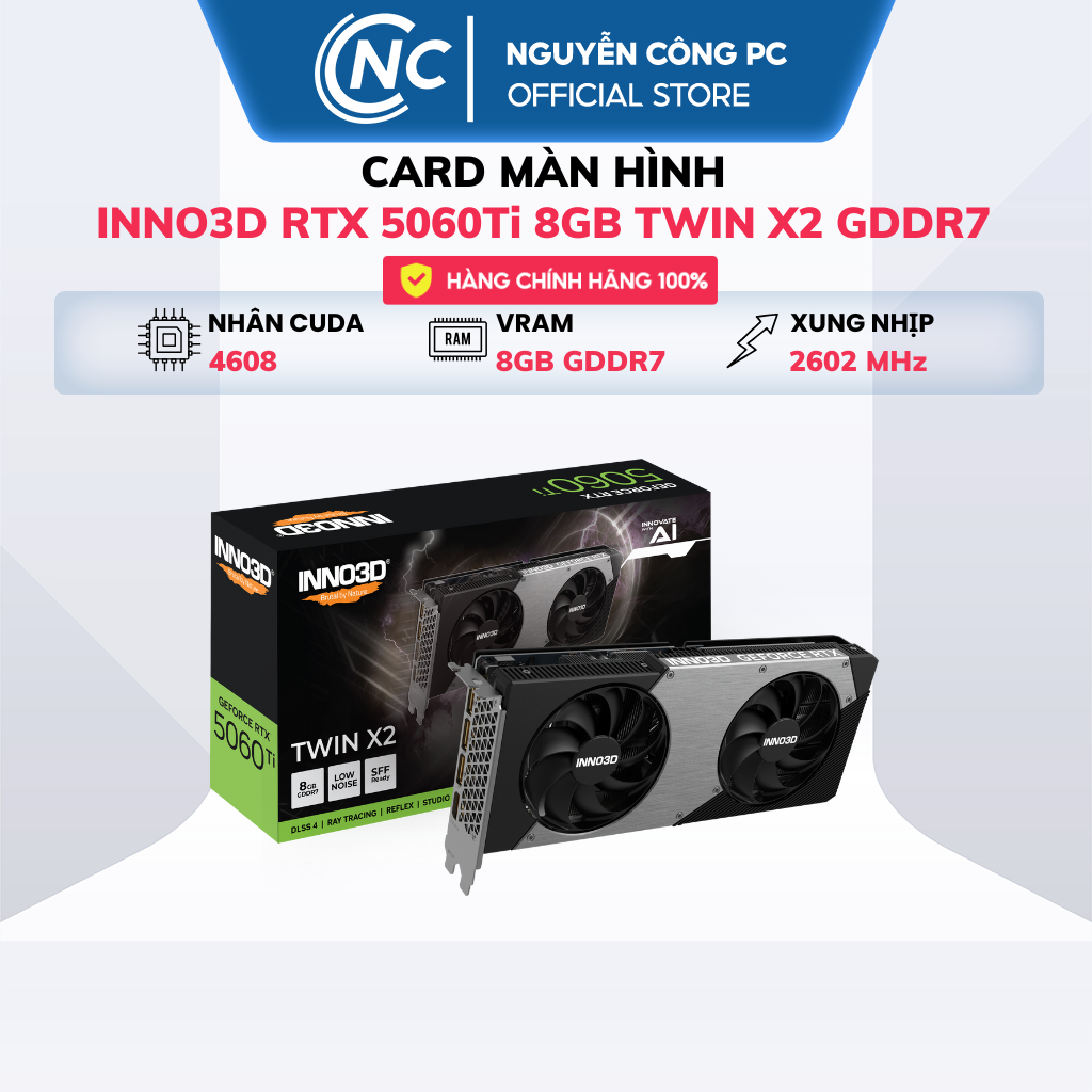 Card màn hình INNO3D RTX 5060 Ti 8Gb/16Gb GDDR7 - NEW - BH 36 Tháng | BigBuy360 - bigbuy360.vn