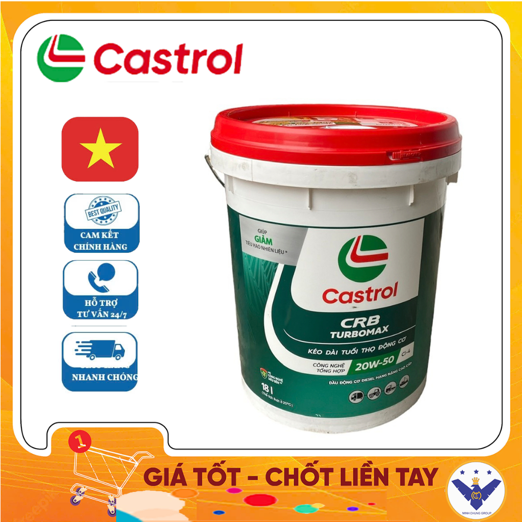 Dầu nhớt động cơ Castrol CRB Turbomax 20W-50 API CI-4 - xô 18L