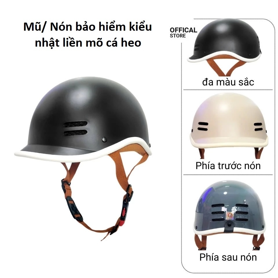 Mũ/ Nón bảo hiểm kiểu nhật liền mõ cá heo