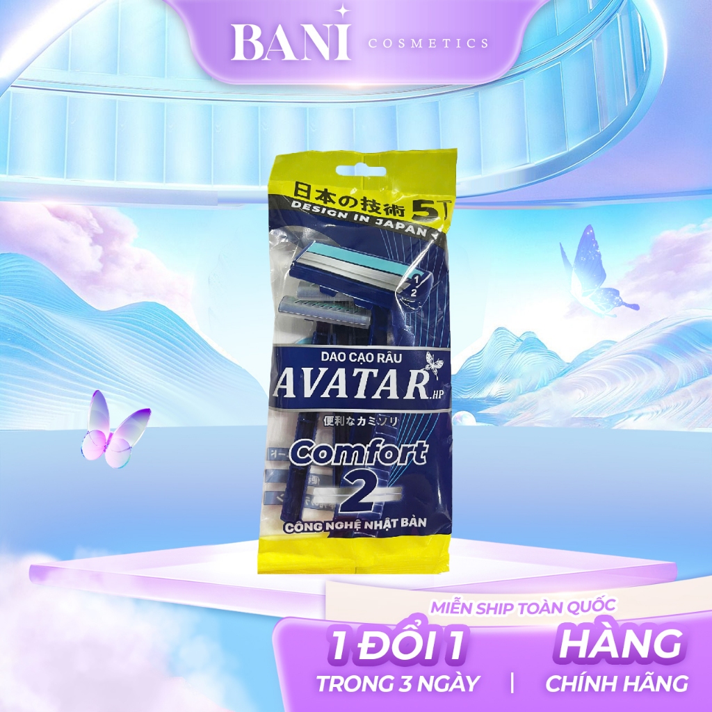 Dao Cạo Râu Avatar 2 Lưỡi Kép Thân Nhựa Dành Cho Nam Giới (Set 5 Cây)
