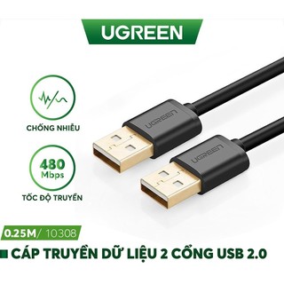 Cáp usb 2.0 ugreen 10308 hai đầu đực dài 0.5m - hàng chính hãng