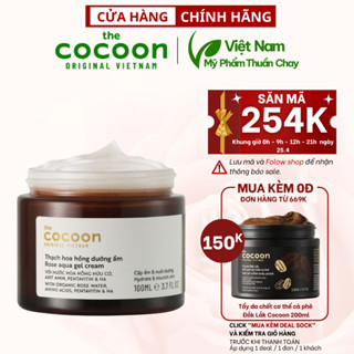 Thạch hoa hồng dưỡng ẩm cocoon 100ml (kem dưỡng ẩm) - Mỹ phẩm thuần chay Việt Nam