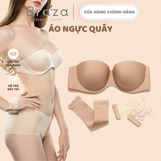 Áo Ngực Quây Chống Tuột Không Dây Cúp Ngực Hở Lưng Tặng Dây Trong Dây Ngang Thay Thế Braza - 218