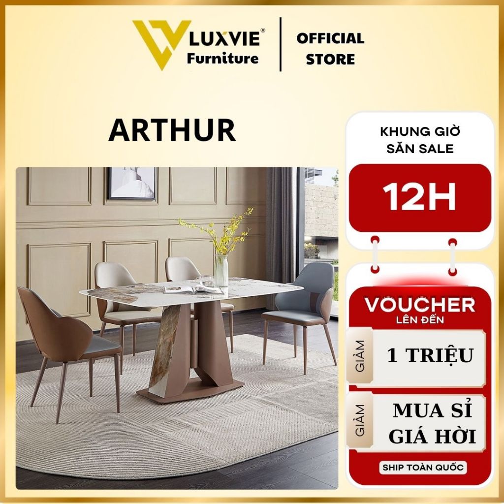 Bàn ăn mặt đá Arthur (không gồm ghế)