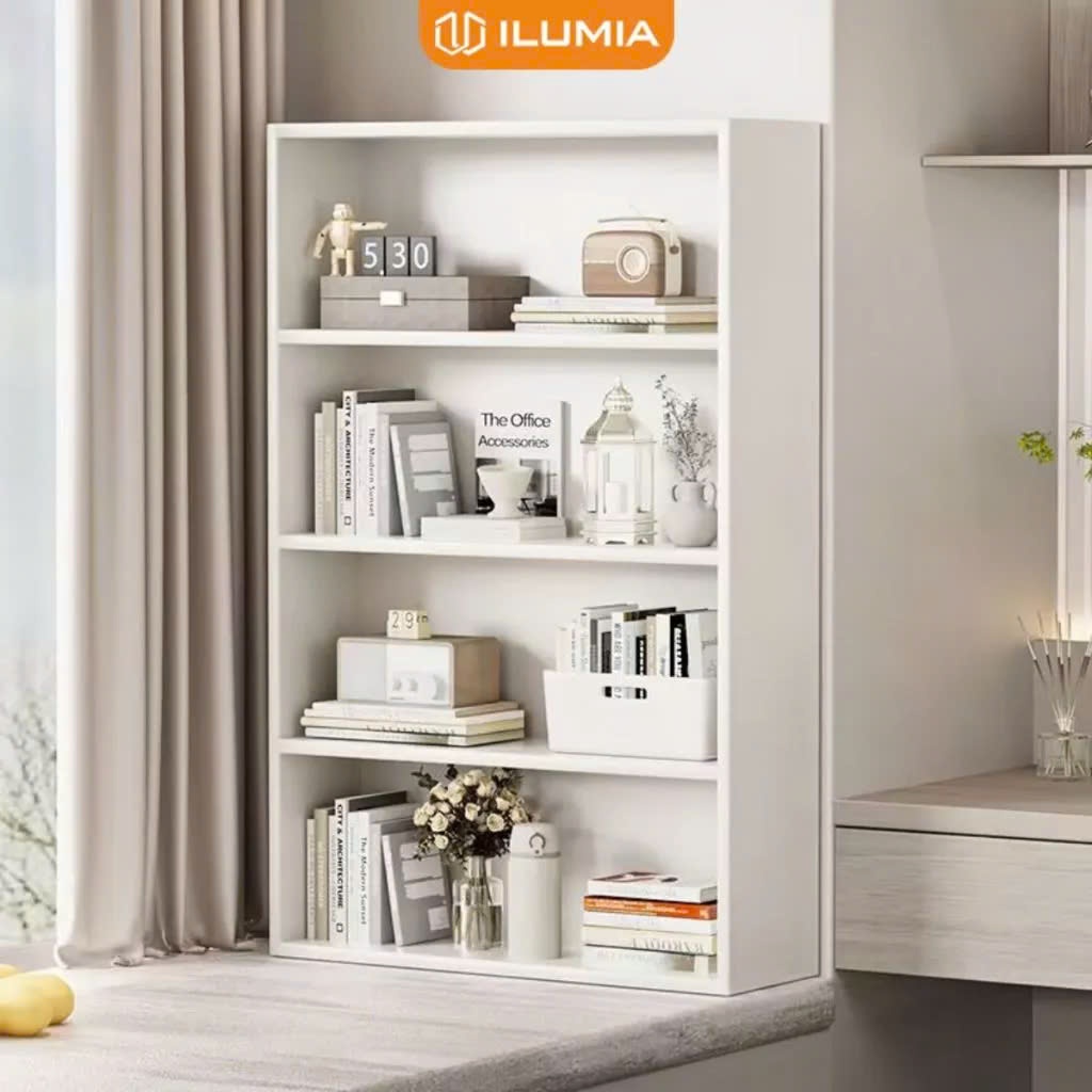 Kệ đa năng full trắng kệ sách để bàn để sàn thương hiệu ILUMIA - GA30