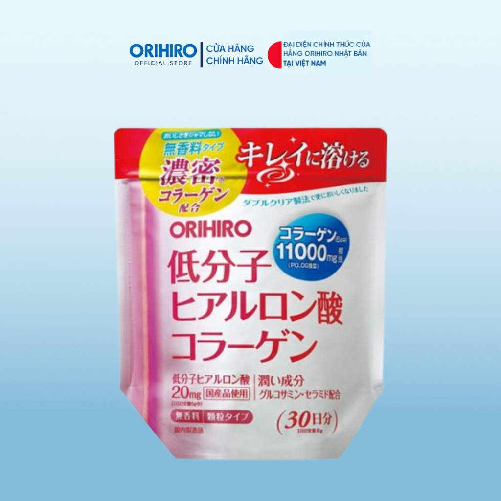  Bột Collagen Hyaluronic Acid Làm Đẹp Da Orihiro 11000mg 180g túi 
