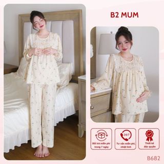 Bộ bầu mặc nhà kết hợp sau sinh cho bé ti tiện lợi B682 thiết kế by B2MUM