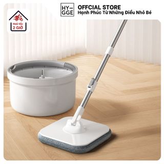 Cây lau nhà tách nước bẩn tự vắt thấm hút nước mạnh lau khô nhanh xoay 360 độ kèm 2 miếng lau