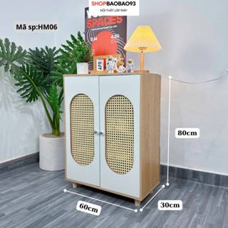 Tủ gỗ đựng đồ Tủ cánh mây decor nhà cửa chất liệu gỗ MDF phong cách hiện đại - HM06