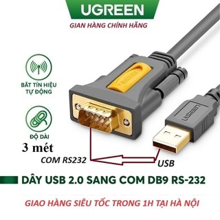 Cáp chuyển usb to com rs232 dài 3m ugreen 20223 - hàng chính hãng