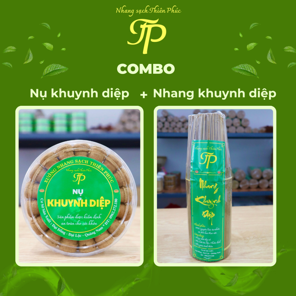 Combo 1Kg Nhang Khuynh Diệp Và 1 Hộp Nụ Khuynh Diệp - Nhang sạch Thiên Phúc