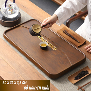 Bàn Uống Trà Khay Đựng Ấm Chén [ HOÀNG ĐAN TEA ] Dụng Cụ Uống Trà Đạo Mặt Gỗ Cao Cấp