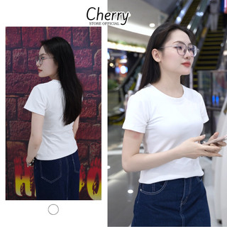  Áo Thun Baby Tee CHERRY Ôm Body Chất Vải Bozip Ngắn Tay Màu Trơn Phong Cách Hàn Quốc T145 