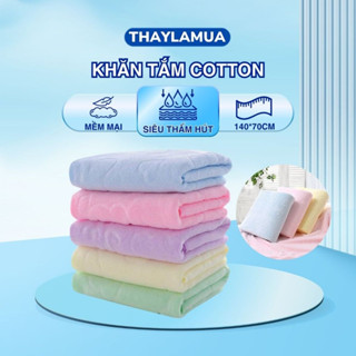 Khăn tắm Thaylamua khổ lớn 1m4 x 70cm, siêu thấm hút, mềm mịn, không xù lông