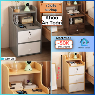 Tủ đầu giường có khóa, kệ để đầu giường, tab đầu giường decor, táp đầu giường - Homie Decor