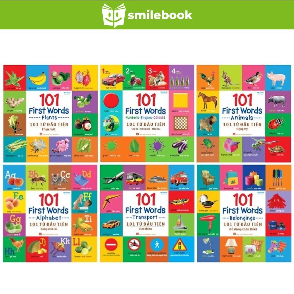 Sách: Combo 101 Từ Đầu Tiên/101 First Words - Trọn Bộ 6 Cuốn
