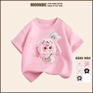   Size 6-65kg  Áo Thun Bé Gái & Mẹ In 3D Hình Baby Three Cotton Thời Trang Trẻ Em MOONBE Áo Phông V3 