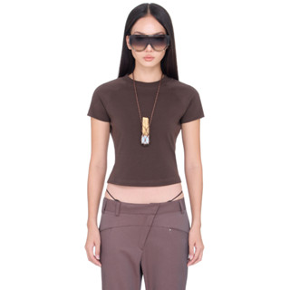 Áo thun BabyTee nữ tay ngắn in hình lưng - BEUTER Muted Logo Brown Baby T-Shirt
